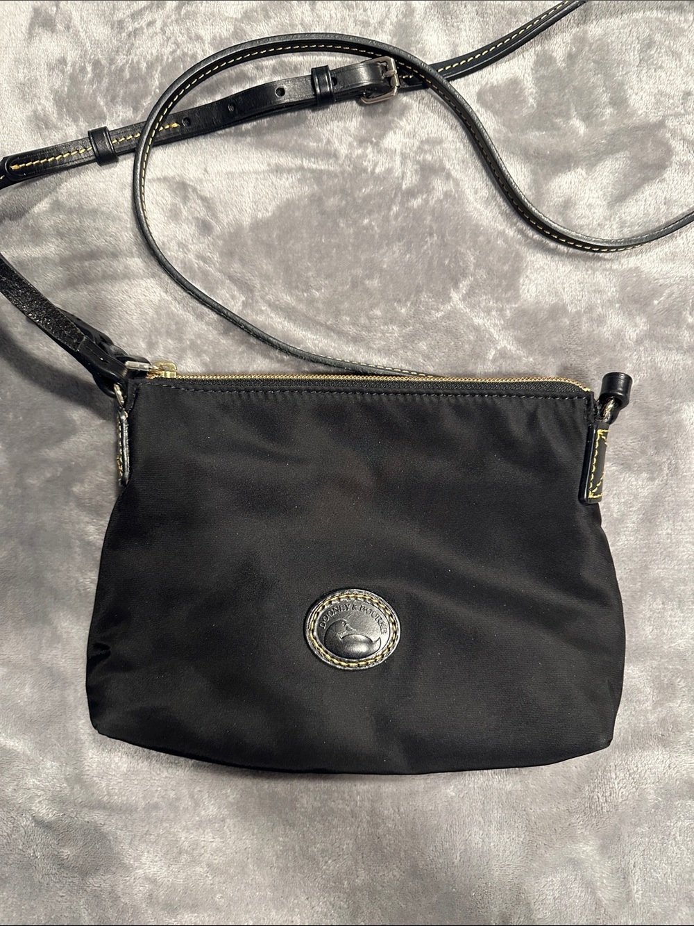 Dooney & Bourke Black Nylon Crossbody with Leather Trim